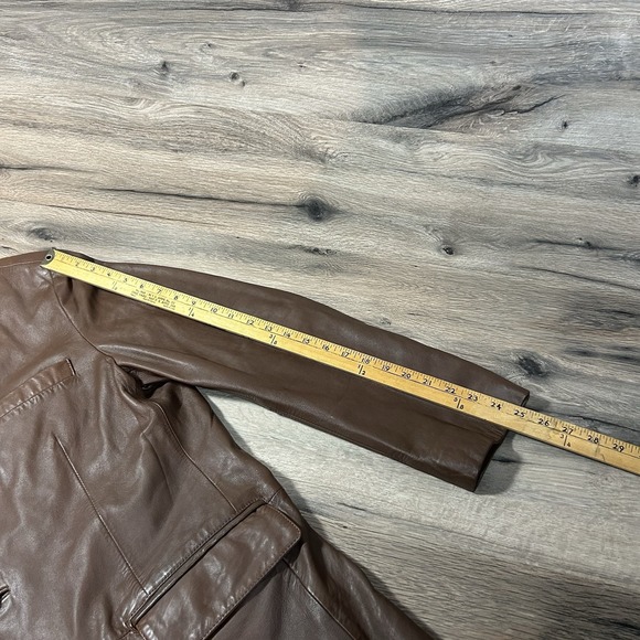 Apt 9 Leather blazer Brown Men's size 42R jacket leather sport coat - Picture 12 of 12
